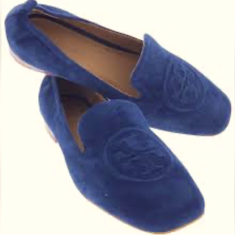 Tory Burch Blue Suede Loafers